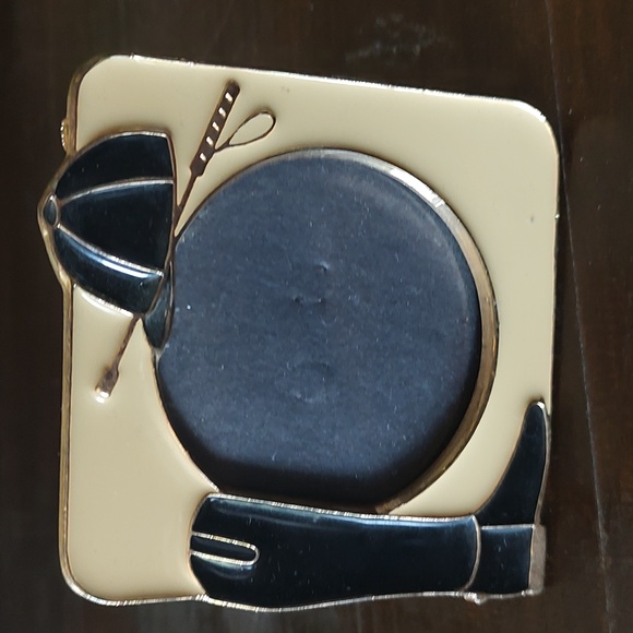 Equestrian Frame 🐎 Enamel & Brass Picture Frame Vintage Neutral Small - Picture 7 of 10